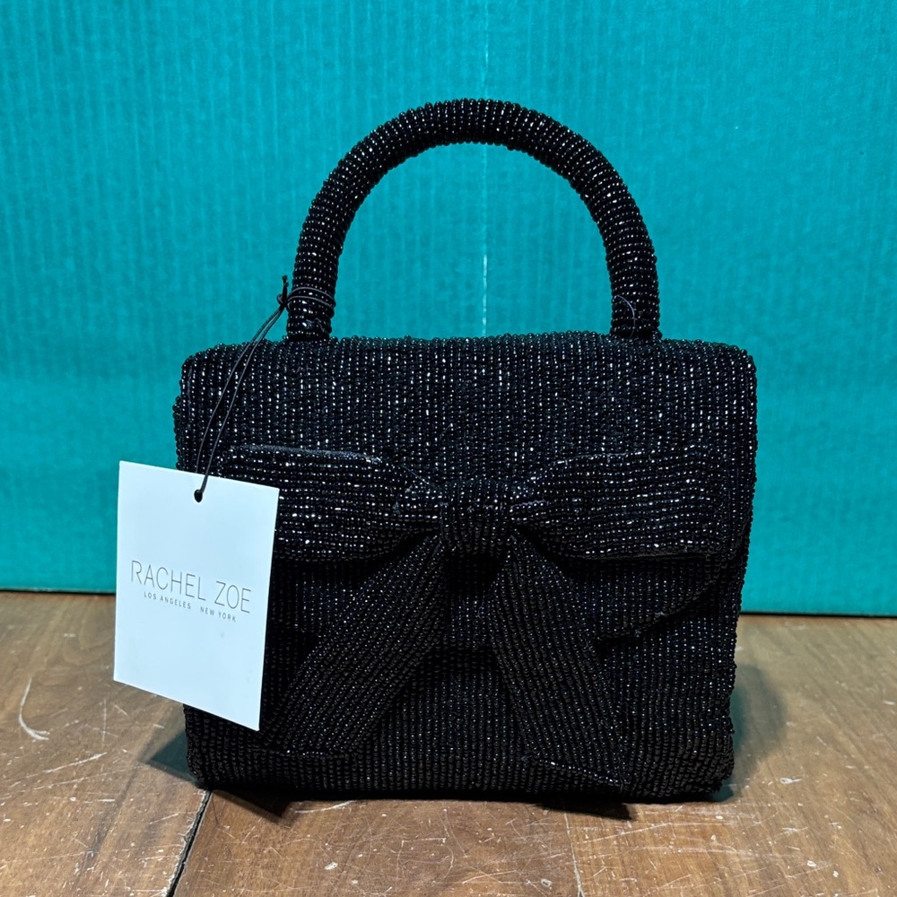 Rachel Zoe Elegant Black Beaded Mini Bag